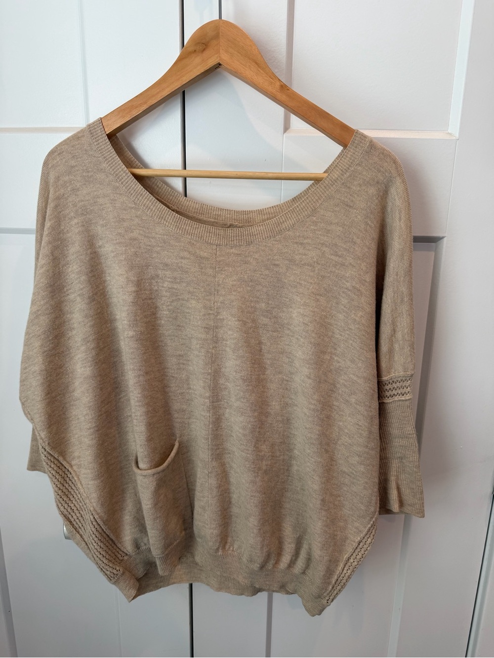 Ella Moss Relaxed Pocket Knit Sweater - Beige